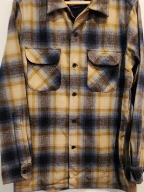 Pendleton Wool Board Shirt Yellow and Black Plaid